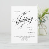 Minimalistische huwelijksuitnodiging - Classic Wed Kaart (Staand voorkant)