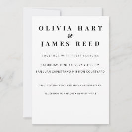 Minimalistische huwelijksuitnodiging - Elegante aa Kaart