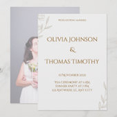 Minimalistische huwelijksuitnodiging, elegante mod kaart (Voorkant / Achterkant)