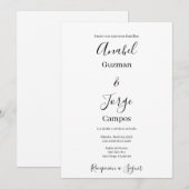 Minimalistische huwelijksuitnodiging in het Spaans Kaart (Voorkant / Achterkant)