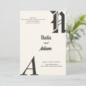 Minimalistische huwelijksuitnodiging Kaart (Staand voorkant)