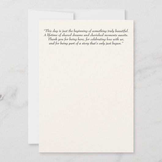 Minimalistische huwelijksuitnodiging Kaart (Achterkant)