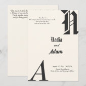 Minimalistische huwelijksuitnodiging Kaart (Voorkant / Achterkant)