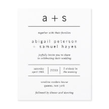 Minimalistische Huwelijksuitnodiging met Foto en L