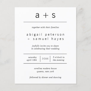 Minimalistische Huwelijksuitnodiging met Foto en L Flyer