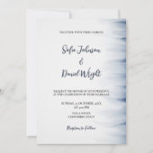 Minimalistische huwelijksuitnodiging met inktaccen kaart (Voorkant)