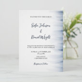 Minimalistische huwelijksuitnodiging met inktaccen kaart (Staand voorkant)