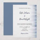 Minimalistische huwelijksuitnodiging met inktaccen kaart (Voorkant / Achterkant)