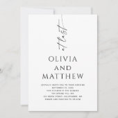 Minimalistische Huwelijksuitnodiging met Script Le Kaart (Voorkant)