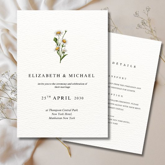 Minimalistische huwelijksuitnodiging, modern elega kaart