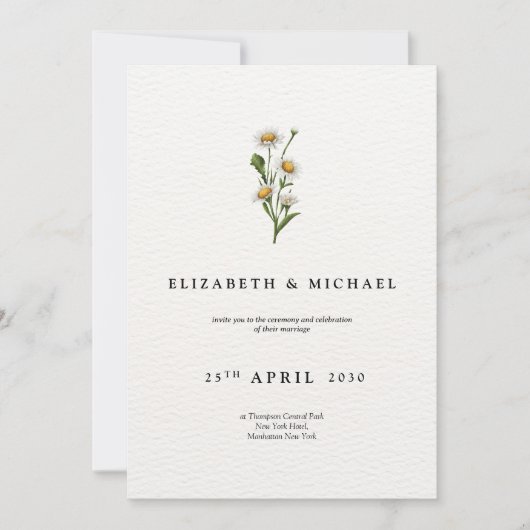 Minimalistische huwelijksuitnodiging, modern elega kaart (Voorkant)