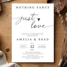 Minimalistische huwelijksuitnodiging, niets Fancy  Kaart