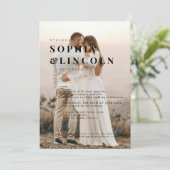 Minimalistische huwelijksuitnodiging Sjabloon | be Kaart (Staand voorkant)