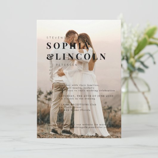 Minimalistische huwelijksuitnodiging Sjabloon | be Kaart (Staand voorkant)