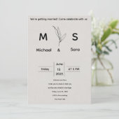 Minimalistische Huwelijksuitnodiging Sjabloon Kaart (Staand voorkant)