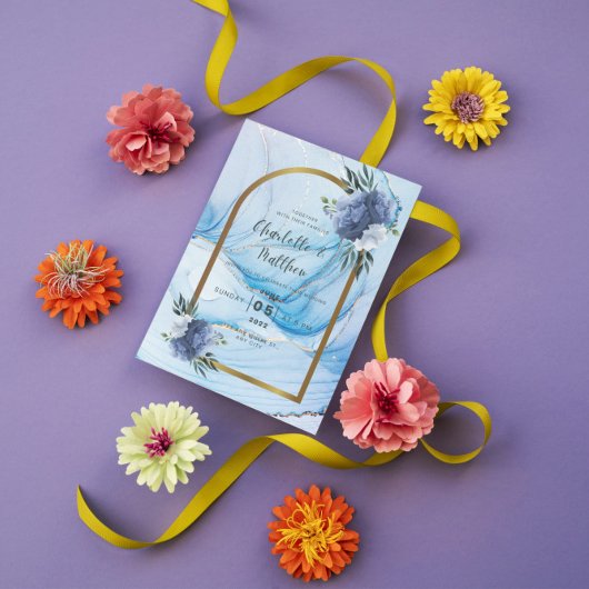 Minimalistische huwelijksuitnodiging - stijlvol en kaart