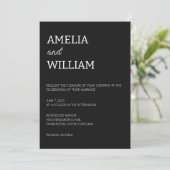 Minimalistische Huwelijksuitnodiging Template Kaart (Staand voorkant)