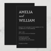 Minimalistische Huwelijksuitnodiging Template Kaart (Voorkant / Achterkant)