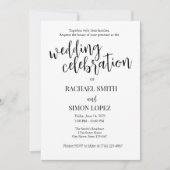 Minimalistische huwelijksuitnodiging - zwart en wi kaart (Voorkant)