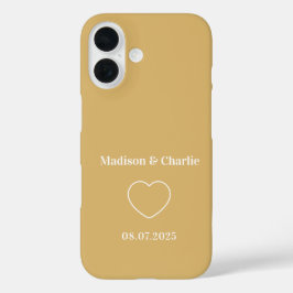 Minimalistische huwelijksverjaardag van liefde iPhone 16 hoesje