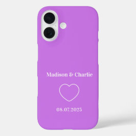 Minimalistische huwelijksverjaardag van liefde iPhone 16 hoesje