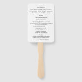 Minimalistische huwelijksvolgorde ceremonie handwaaier (Achterkant)