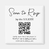 Minimalistische Huwelijkswebsite RSVP QR-code Magneet (Voorkant)