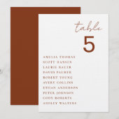 Minimalistische huwidentafel zitkaart kaart (Voorkant / Achterkant)