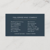 Minimalistische HVAC Blau Goud Modern Visitekaartje (Achterkant)