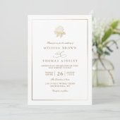 Minimalistische Hydrangea Bloem Rustieke QR Code T Kaart (Staand voorkant)