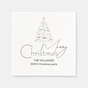 Minimalistische Hygge Zwart-wit kerstboom Servet