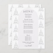 Minimalistische Hygge Zwart Wit Kerstdiner Menu (Voorkant / Achterkant)