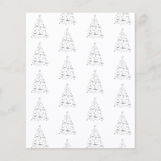 Minimalistische Hygge Zwart Wit Kerstdiner Menu (Achterkant)