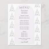 Minimalistische Hygge Zwart Wit Kerstdiner Menu (Voorkant)