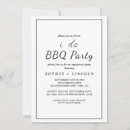 Minimalistische 'I Do BBQ' verlovingsfeest uitnodi Kaart