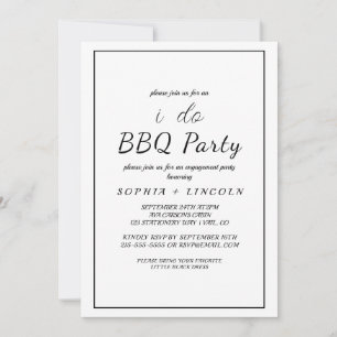Minimalistische 'I Do BBQ' verlovingsfeest uitnodi Kaart