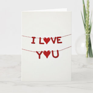 Minimalistische I Love You Glitter Kaart