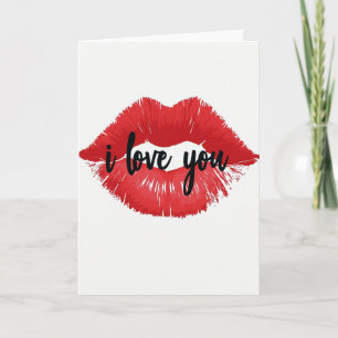 Minimalistische I Love You Lippenkaart Kaart