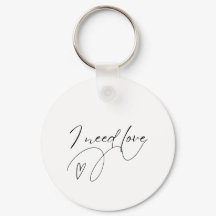 Minimalistische "I Need Love" Sleutelhanger – Esth