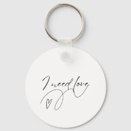 Minimalistische "I Need Love" Sleutelhanger – Esth
