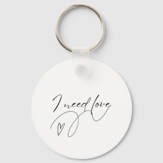 Minimalistische "I Need Love" Sleutelhanger – Esth