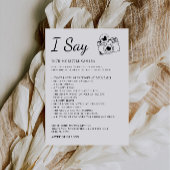 Minimalistische I Spy Wedding Game, Leuke Receptie Kaart