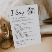 Minimalistische I Spy Wedding Game, Leuke Receptie Kaart