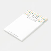 Minimalistische Iconische Bloemige Initiaal Post-it® Notes (Schuin)