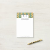 Minimalistische Iconische Bloemige Initiaal Post-it® Notes (Op bureau)