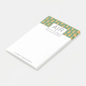 Minimalistische Iconische Bloemige Initiaal Post-it® Notes (Schuin)