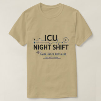 Minimalistische ICU-nachtdienst-verpleegkundige sh T-shirt