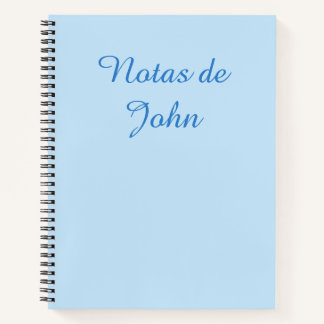 Minimalistische Icy Blue Notas Spaanse Notitieboek