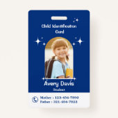 Minimalistische identificatie voor kinderen in bla badge (Voorkant)