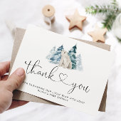 Minimalistische ijsbeer bedankt kaart